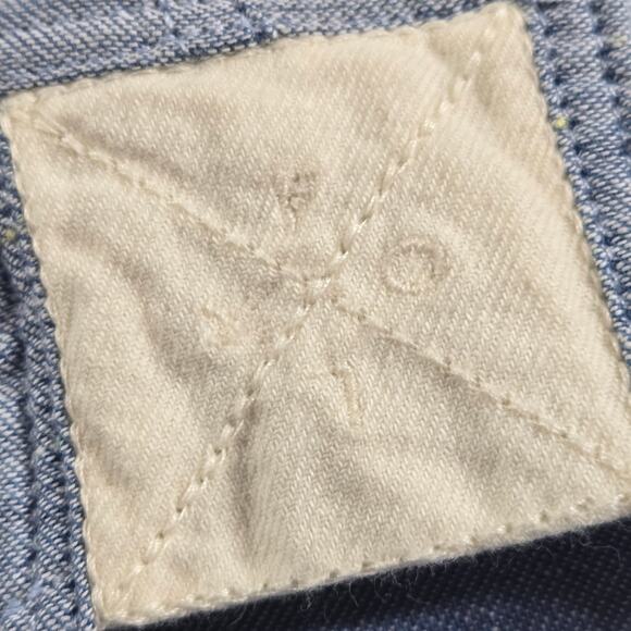 Folk Mens Button Up Shirt Blue Long Sleeve Elbow Patch NEW 6 XXL Business Casual - Picture 10 of 12